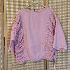 Venezia Womens XL‎ Rushing Tie Bottom Boho Whimsical Baby Pink Vintage